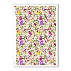 FLOWERS-0212. Carta di riso fiori per decoupage.