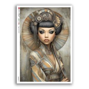 STEAMPUNK-0011. Carta di riso punk per decoupage.
