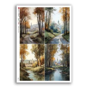 VIEWS-0237. Carta di Riso paesaggi per decoupage