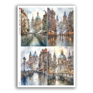 VIEWS-0238. Carta di Riso paesaggi per decoupage