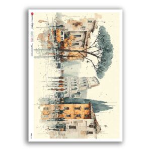 VIEWS-0240. Carta di Riso paesaggi per decoupage