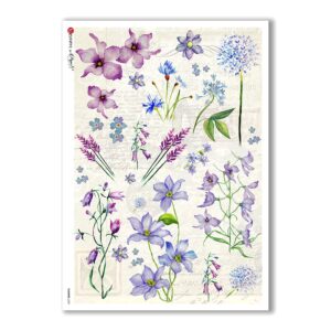FLOWERS-0229. Carta di riso fiori per decoupage.