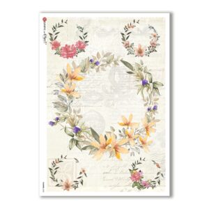 FLOWERS-0233. Carta di riso fiori per decoupage.
