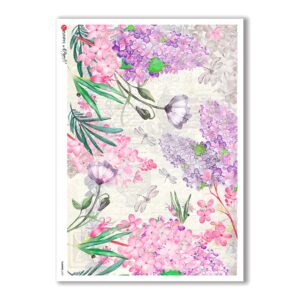 FLOWERS-0237. Carta di riso fiori per decoupage.