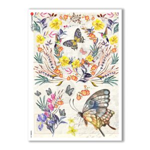 FLOWERS-0241. Carta di riso fiori per decoupage.
