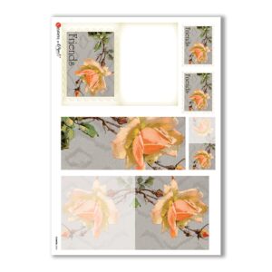 FLOWERS-0245. Carta di riso vittoriana fiori per decoupage.