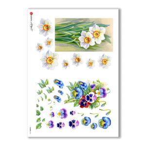 FLOWERS-0255. Carta di riso fiori per decoupage.