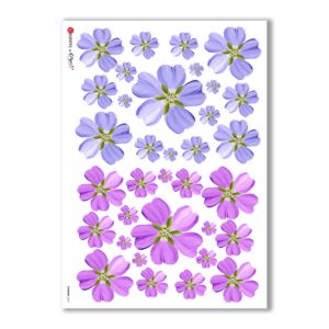 FLOWERS-0263. Carta di riso fiori per decoupage.