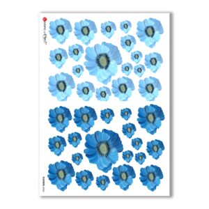 FLOWERS-0265. Carta di riso fiori per decoupage.