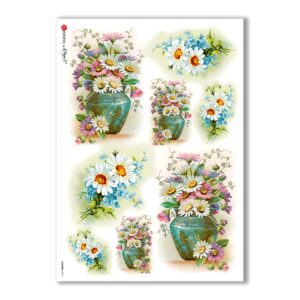 FLOWERS-0274. Carta di riso vittoriana fiori per decoupage.