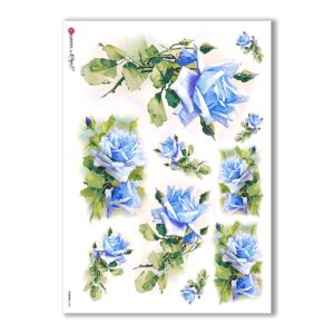 FLOWERS-0283. Carta di riso vittoriana fiori per decoupage.