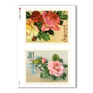 FLOWERS-0290. Carta di riso vittoriana fiori per decoupage.