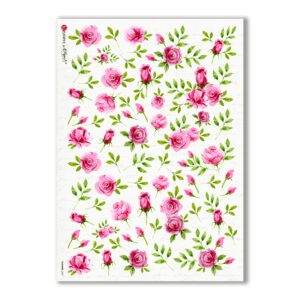 FLOWERS-0307. Carta di riso vittoriana fiori per decoupage.