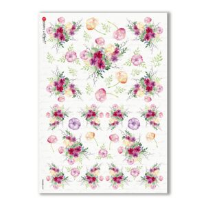 FLOWERS-0309. Carta di riso fiori per decoupage.