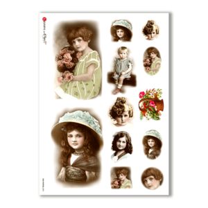 OLD-PHOTOS-0002. Carta di riso vittoriana per decoupage.