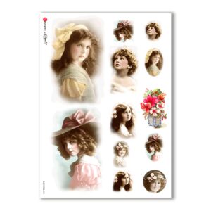 OLD-PHOTOS-0003. Carta di riso vittoriana per decoupage.