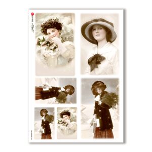 OLD-PHOTOS-0046. Carta di riso vittoriana per decoupage.
