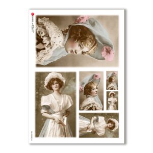 OLD-PHOTOS-0063. Carta di riso vittoriana per decoupage.