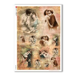 OLD-PHOTOS-0074. Carta di riso vittoriana per decoupage.