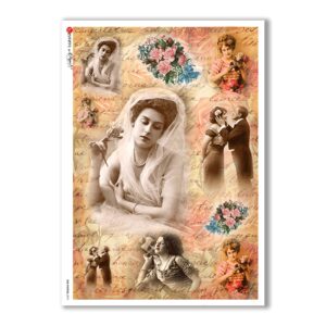 OLD-PHOTOS-0075. Carta di riso vittoriana per decoupage.