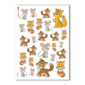 ANIMALS-0003. Carta di riso animali per decoupage.