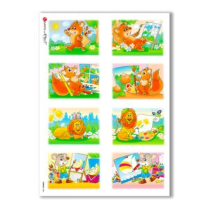 ANIMALS-0006. Carta di riso animali per decoupage.