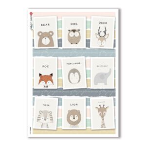 ANIMALS-0053. Carta di riso animali per decoupage.