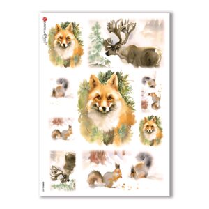 ANIMALS-0057. Carta di riso animali per decoupage.