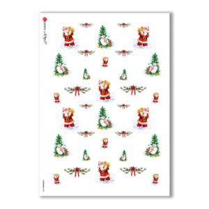 CHRISTMAS-0002. Carta di riso Natale per decoupage.