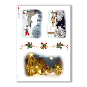 CHRISTMAS-0004. Carta di riso Natale per decoupage.