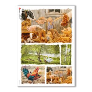 ANIMALS-0081. Carta di riso animali per decoupage.