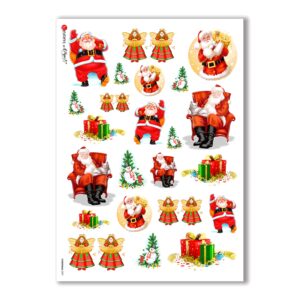 CHRISTMAS-0007. Carta di riso Natale per decoupage.