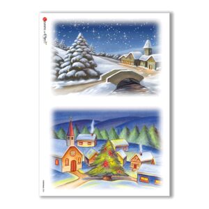 CHRISTMAS-0008. Carta di riso Natale per decoupage.