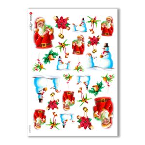 CHRISTMAS-0009. Carta di riso Natale per decoupage.