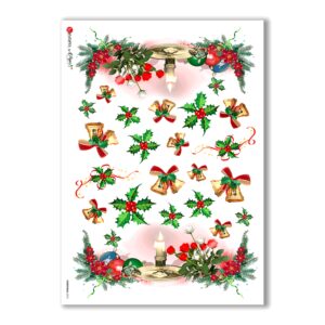 CHRISTMAS-0013. Carta di riso Natale per decoupage.