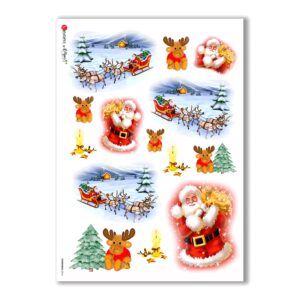 CHRISTMAS-0014. Carta di riso Natale per decoupage.