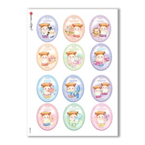 BABY-0035. Carta di riso bambini per decoupage.