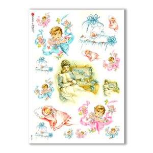 BABY-0041. Carta di riso bambini per decoupage.