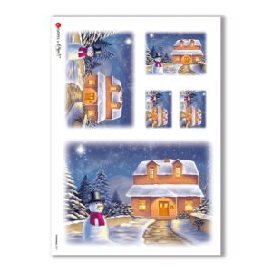 CHRISTMAS-0018. Carta di riso Natale per decoupage.