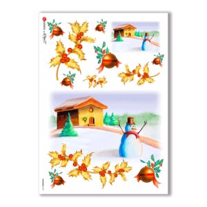 CHRISTMAS-0019. Carta di riso Natale per decoupage.