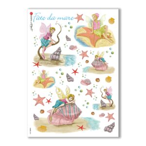 FAIRIES-0005. Carta di riso fate per decoupage.