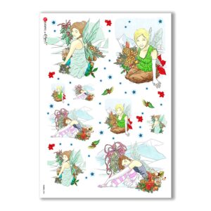 FAIRIES-0008. Carta di riso fate per decoupage.