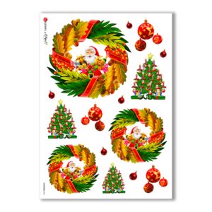 CHRISTMAS-0024. Carta di riso Natale per decoupage.