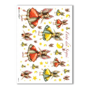FAIRIES-0012. Carta di riso fate per decoupage.