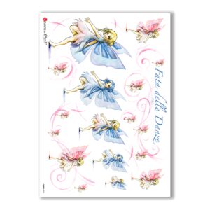 FAIRIES-0013. Carta di riso fate per decoupage.