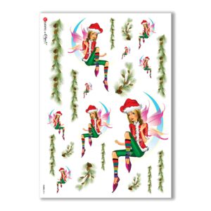 FAIRIES-0016. Carta di riso fate per decoupage.