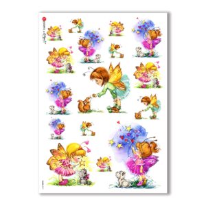 FAIRIES-0019. Carta di riso fate per decoupage.