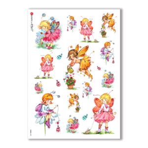 FAIRIES-0020. Carta di riso fate per decoupage.