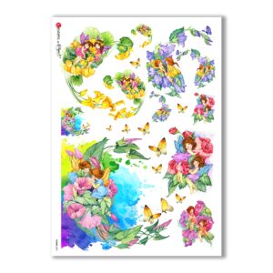 FAIRIES-0021. Carta di riso fate per decoupage.