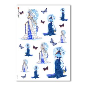 FAIRIES-0022. Carta di riso fate per decoupage.